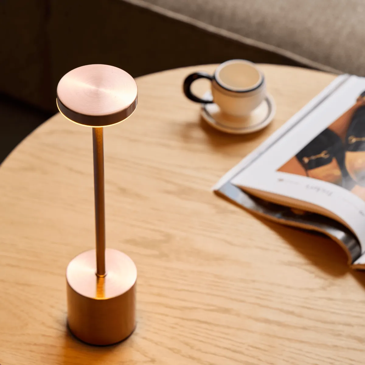 Nimara Elvis LED bordlampe bronze* Bordlamper