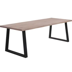 Nimara Esther plankebord - 300x95 cm - i hvidolieret eg med firkantet ben - (Forberedt til tillægsplader)* Spiseborde