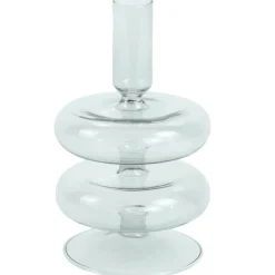 Nimara Fairy glas lysestage grå 15 cm* Lysestager