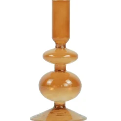 Nimara Fendi glas lysestage amber 15 cm* Lysestager