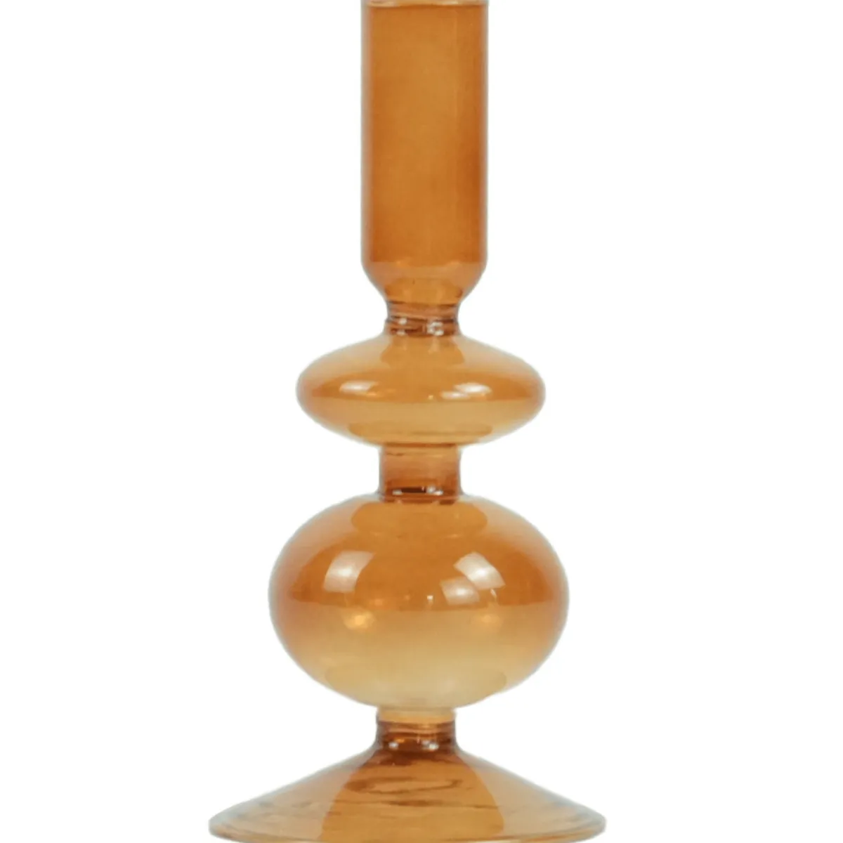 Nimara Fendi glas lysestage amber 15 cm* Lysestager