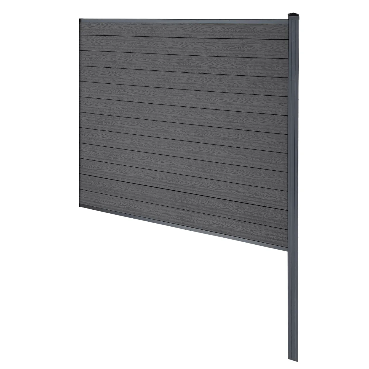 Nimara Finley komposithegn afslutningsmodul - H: 180 x L: 185 cm - Antracitgrå/sort* Komposithegn - Antracitgrå/Sort|Komposithegn - H: 180 X L: 185 Cm