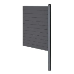 Nimara Finley komposithegn afslutningsmodul - H: 180 x L: 95 cm - Antracitgrå/sort* Komposithegn - Antracitgrå/Sort|Komposithegn - H: 180 X L: 95 Cm