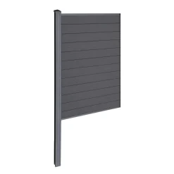 Nimara Finley komposithegn midtermodul - H: 180 x L: 95 cm - Antracitgrå/sort* Komposithegn - Antracitgrå/Sort|Komposithegn - H: 180 X L: 95 Cm