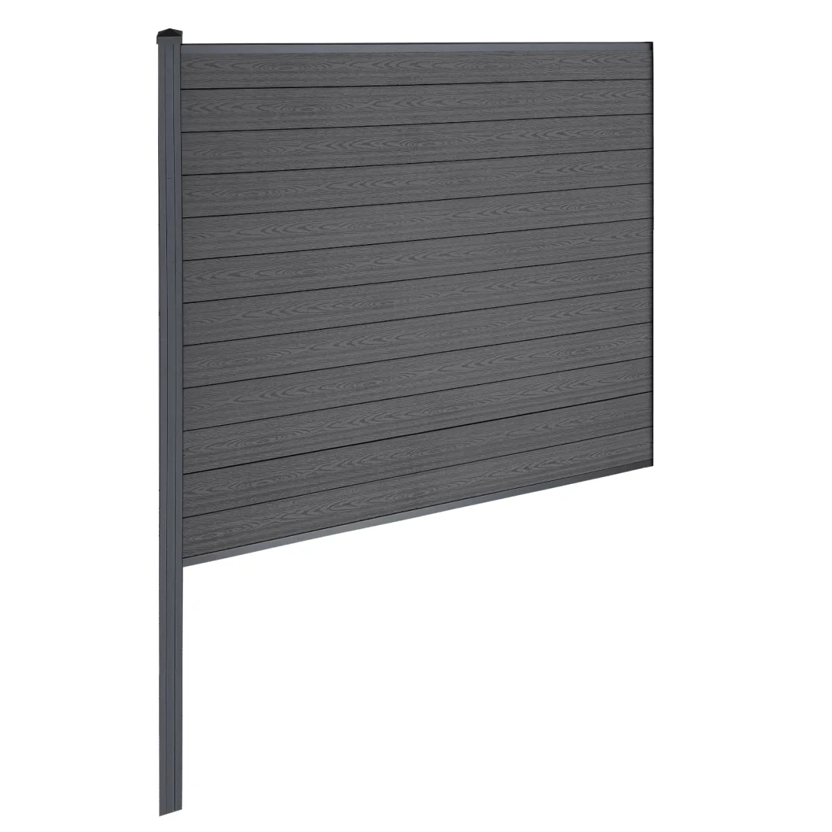 Nimara Finley komposithegn midtermodul - H: 180 x L: 185 cm - Antracitgrå/sort* Komposithegn - Antracitgrå/Sort|Komposithegn - H: 180 X L: 185 Cm