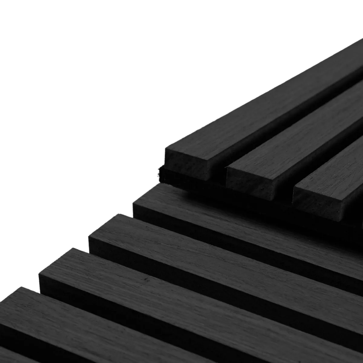 Nimara Fleksibel akustikpanel i sort egetræsfiner 2600x520x18 mm* Akustikpaneler I Sort|Akustikpaneler I Røget Eg