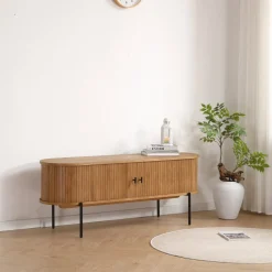 Nimara Florence jalousi tv-bord med lameller i eg 138x40x55 cm* Kommoder & Skænke|Tv Borde