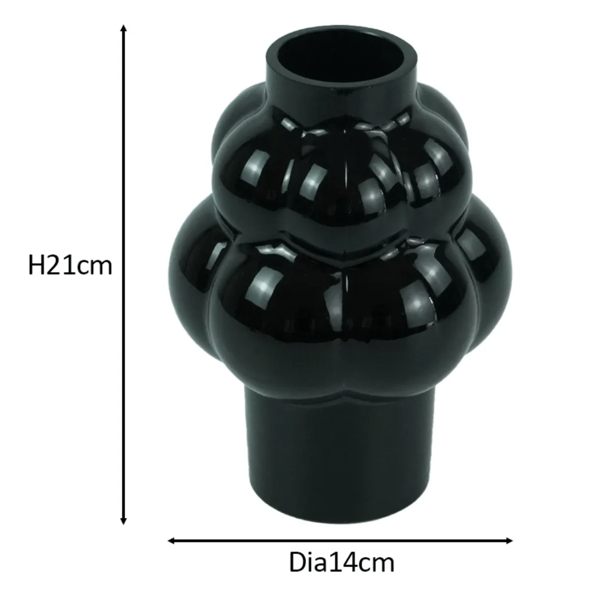 Nimara Foxy glas vase sort 21 cm* Vaser