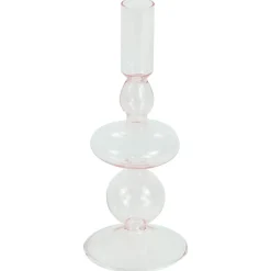 Nimara Gracie glas lysestage lyserød 18 cm* Lysestager