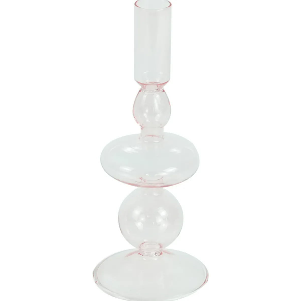 Nimara Gracie glas lysestage lyserød 18 cm* Lysestager