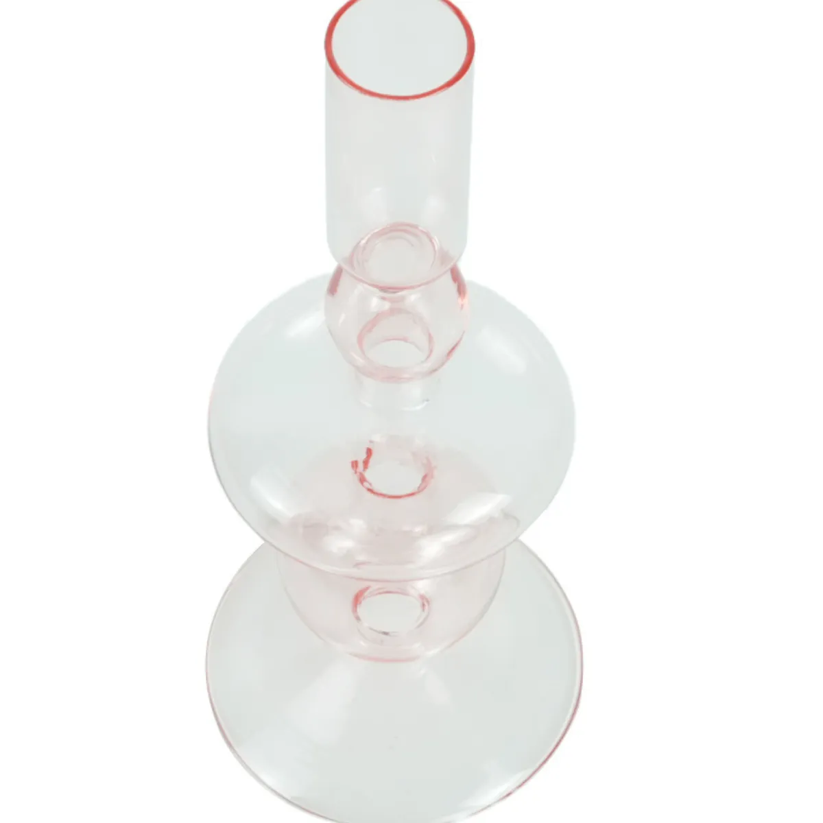 Nimara Gracie glas lysestage lyserød 18 cm* Lysestager