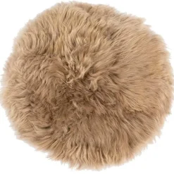 Nimara Ægte lammeskindshynde - Beige Ø40 cm* Sædehynder