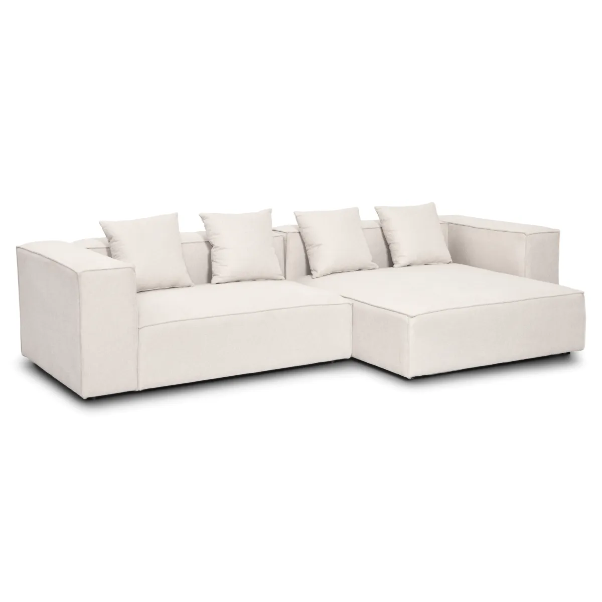 Nimara Hailey - Højrevendt chaiselong modulsofa i beige med 2 moduler L: 294 X D: 148 X H: 65 cm* Sofaer