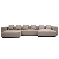 Nimara Hailey - Højrevendt chaiselong modulsofa med puf i sand L: 415 X D: 172 X H: 65 cm* Sofaer