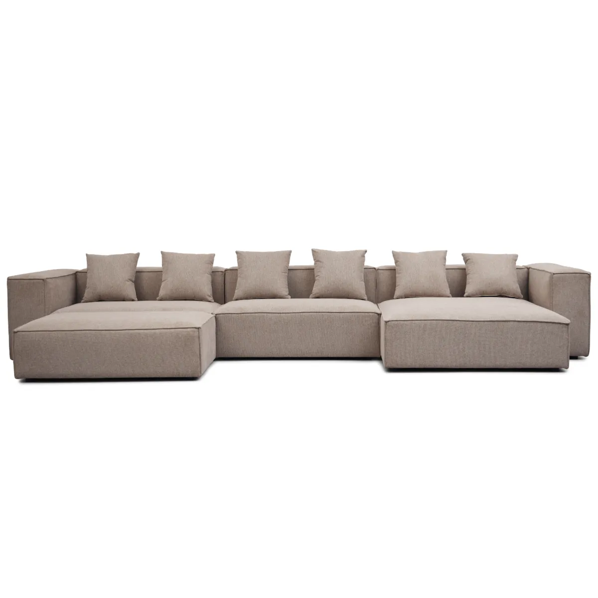 Nimara Hailey - Højrevendt chaiselong modulsofa med puf i sand L: 415 X D: 172 X H: 65 cm* Sofaer