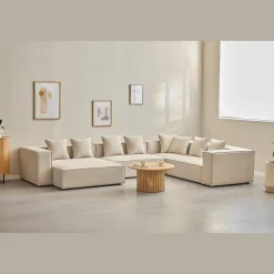 Nimara Hailey - Hjørnesofa modulsofa i beige med 4 moduler (Opstilling 1) L: 368 X D: 247 X H: 65 cm* Sofaer