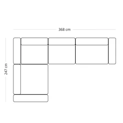 Nimara Hailey - Hjørnesofa modulsofa i sand med 4 moduler (Opstilling 1) L: 368 X D: 247 X H: 65 cm* Sofaer