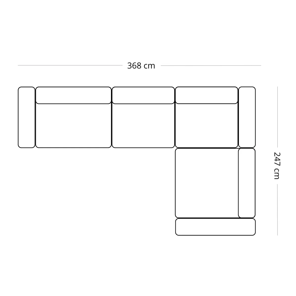 Nimara Hailey - Hjørnesofa modulsofa i sand med 4 moduler (Opstilling 2) L: 368 X D: 247 X H: 65 Cm* Sofaer