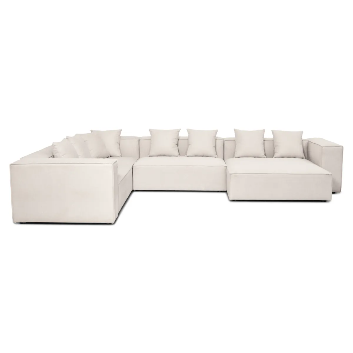 Nimara Hailey - U-sofa modulsofa i beige med 4 moduler - Højrevendt chaiselong L: 368 X D: 247 X H: 65 cm* Sofaer