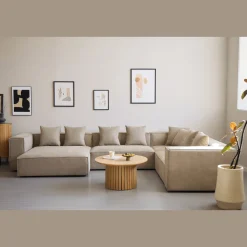 Nimara Hailey - U-sofa modulsofa i sand med 4 moduler - Venstrevendt chaiselong L: 368 X D: 247 X H: 65 cm* Sofaer