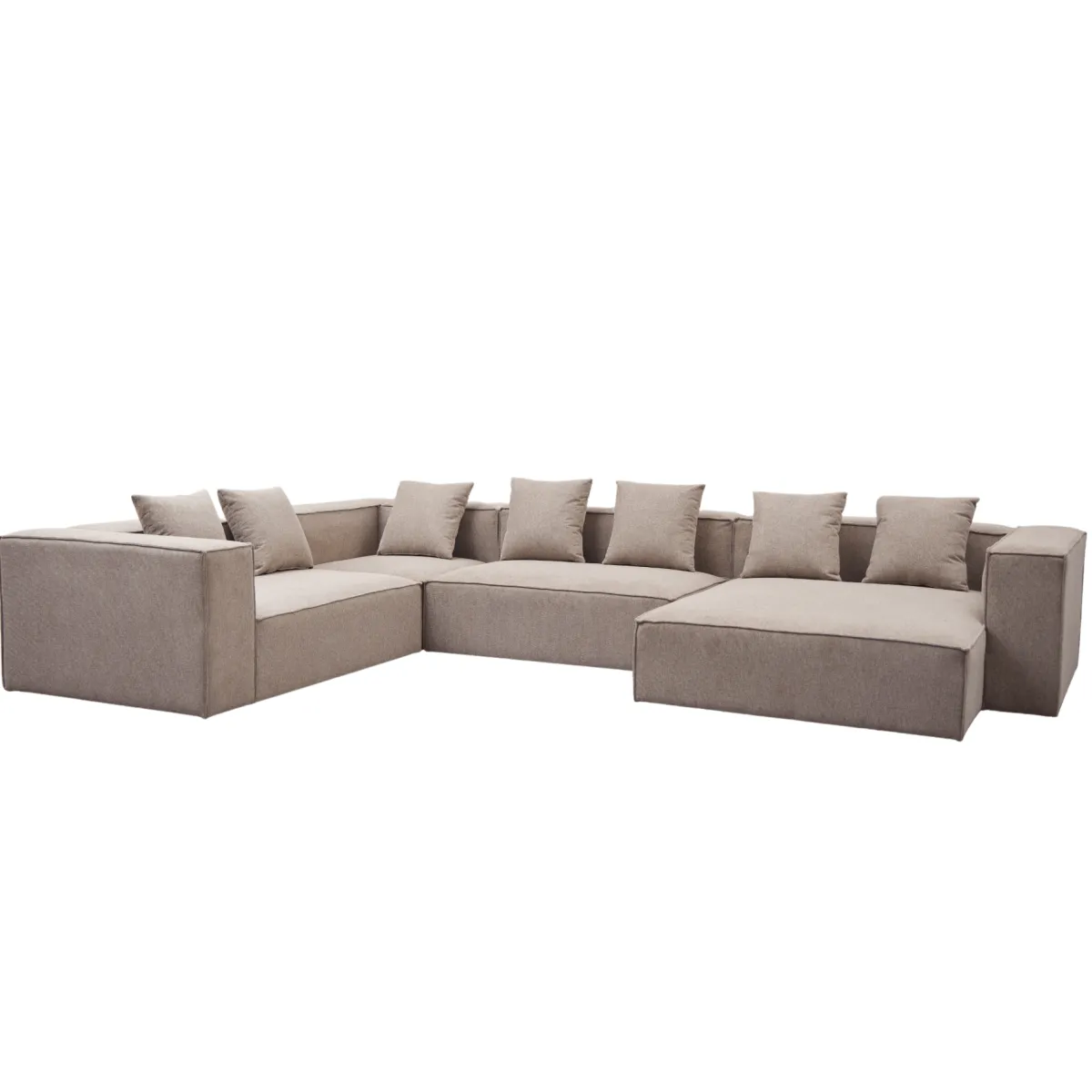 Nimara Hailey - U-sofa modulsofa i sand med 4 moduler - Højrevendt chaiselong L: 368 X D: 247 X H: 65 cm* Sofaer