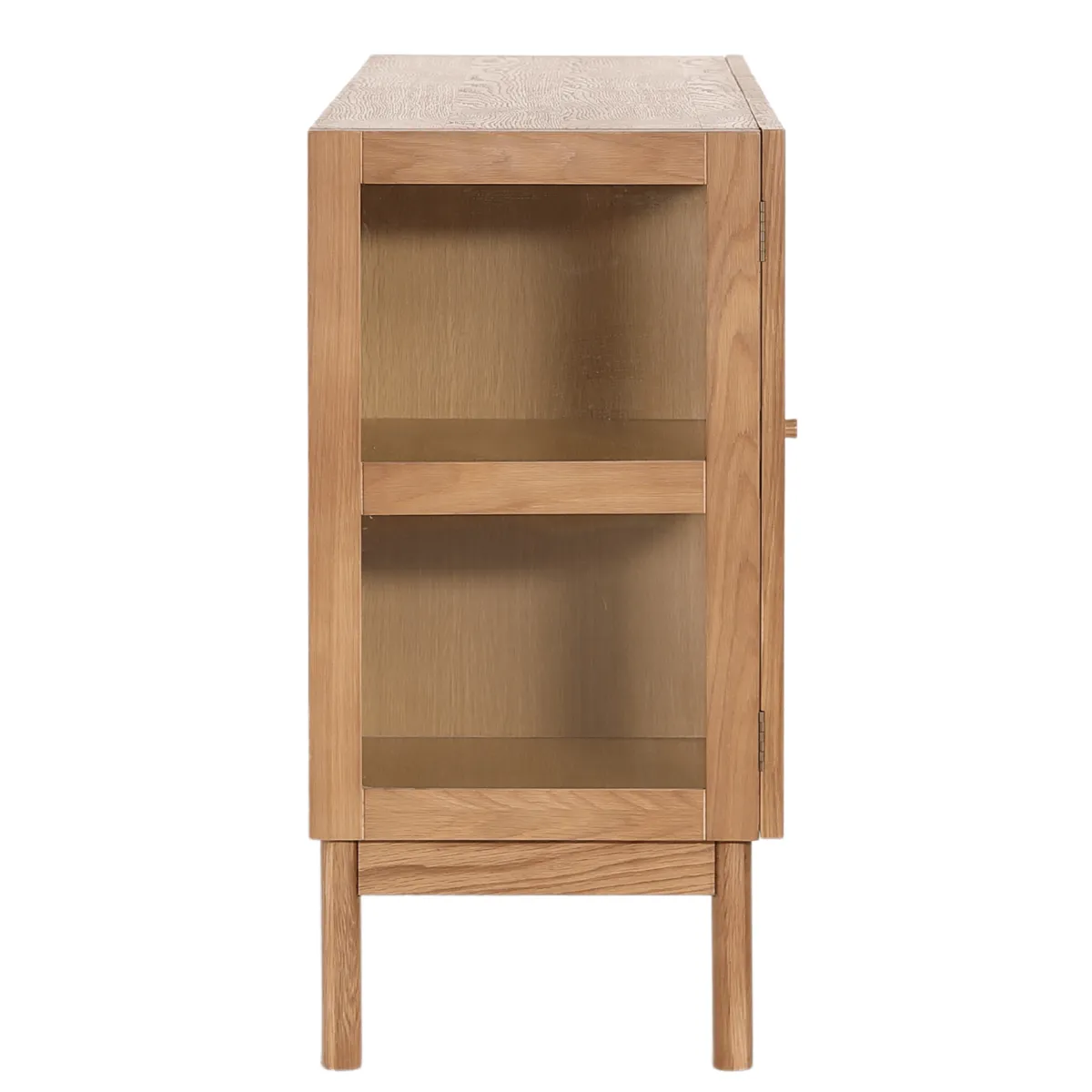 Nimara Havana egetræ glas skænk/vitrineskab med 3 låger - 80x40x140 cm* Vitrineskabe|Kommoder & Skænke