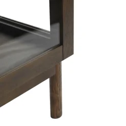 Nimara Havana egetræ vitrineskab i røget eg med 2 låger -180x40x100 cm* Vitrineskabe|Vitrineskabe