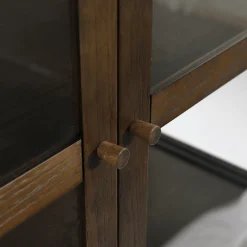 Nimara Havana egetræ vitrineskab i røget eg med 2 låger -180x40x100 cm* Vitrineskabe|Vitrineskabe