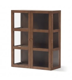 Nimara Havana væghængt vitrineskab i røget eg 100x80x35 cm* Vitrineskabe|Vitrineskabe