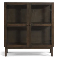 Nimara Havana vitrineskab i røget eg med 2 låger - 110x40x100 cm* Vitrineskabe|Vitrineskabe