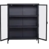 Nimara Herman glas skænk/vitrineskab - Sort metal 80x40x105 cm* Vitrineskabe|Vitrineskabe