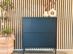 Nimara Herman Skoskab - Sort metal med 2 rum - 80x26x89 cm* Skoskabe|Skoskabe