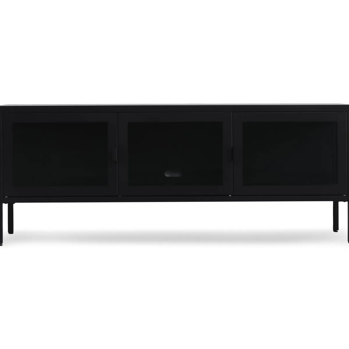 Nimara Herman TV bord - Sort metal/glas - 130x40x50 cm* Tv Borde|Tv Borde