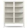 Nimara Herman Vitrineskab - Beige metal/glas - 110x40x140 cm* Vitrineskabe|Vitrineskabe