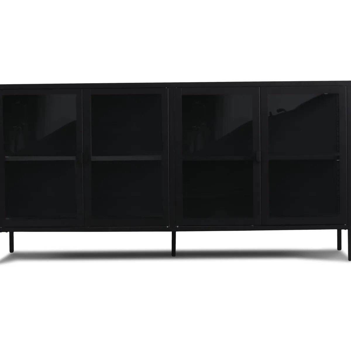 Nimara Herman Vitrineskab - Sort metal/glas - 170x40x85 cm* Vitrineskabe|Vitrineskabe