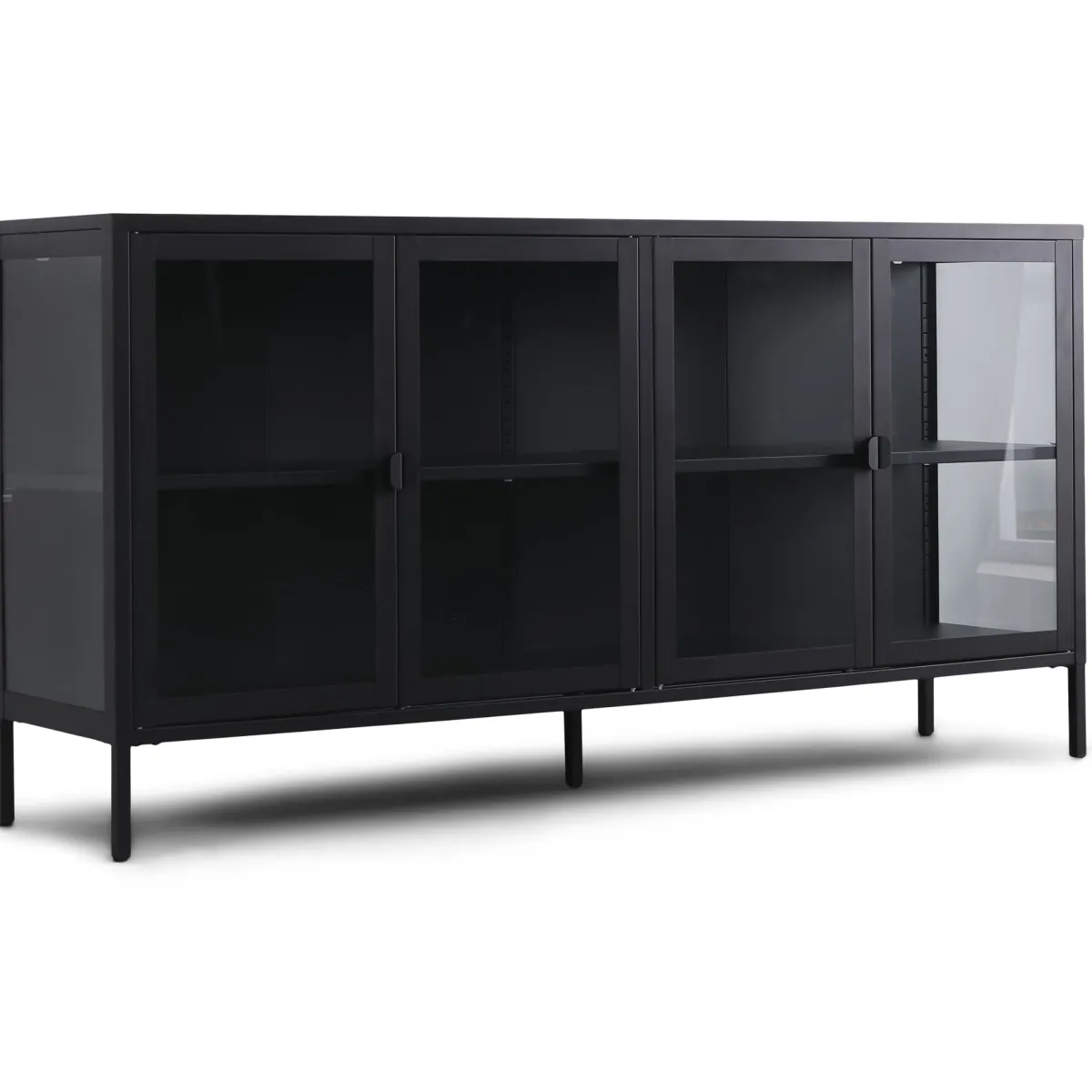 Nimara Herman Vitrineskab - Sort metal/glas - 170x40x85 cm* Vitrineskabe|Vitrineskabe