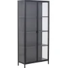 Nimara Herman Vitrineskab - Sort metal/glas - 80x40x180 cm* Vitrineskabe|Vitrineskabe