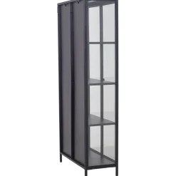 Nimara Herman Vitrineskab - Sort metal/glas - 80x40x180 cm* Vitrineskabe|Vitrineskabe