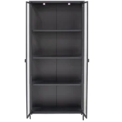 Nimara Herman Vitrineskab - Sort metal/glas - 80x40x180 cm* Vitrineskabe|Vitrineskabe