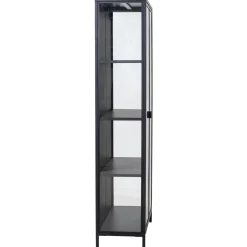 Nimara Herman Vitrineskab - Sort metal/glas - 80x40x180 cm* Vitrineskabe|Vitrineskabe