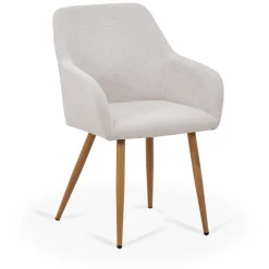 Nimara Jenna spisebordstol - beige tekstil med egelook* Spisebordsstole