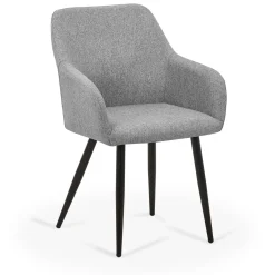 Nimara Jenna spisebordstol - grå tekstil med sorte ben* Spisebordsstole