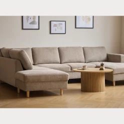 Nimara Jennifer højrevendt u-sofa i sand med chaiselong - L: 300 x D: 208 x H: 82 cm* Sofaer