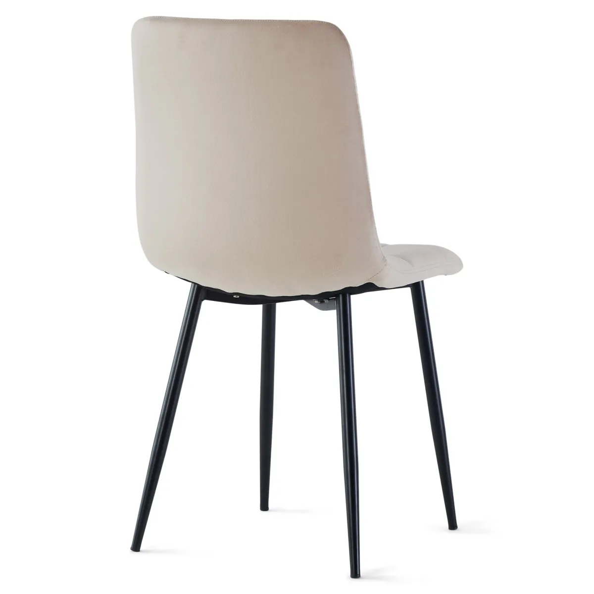 Nimara Jessi spisebordsstol - beige velour med sorte metalben* Spisebordsstole