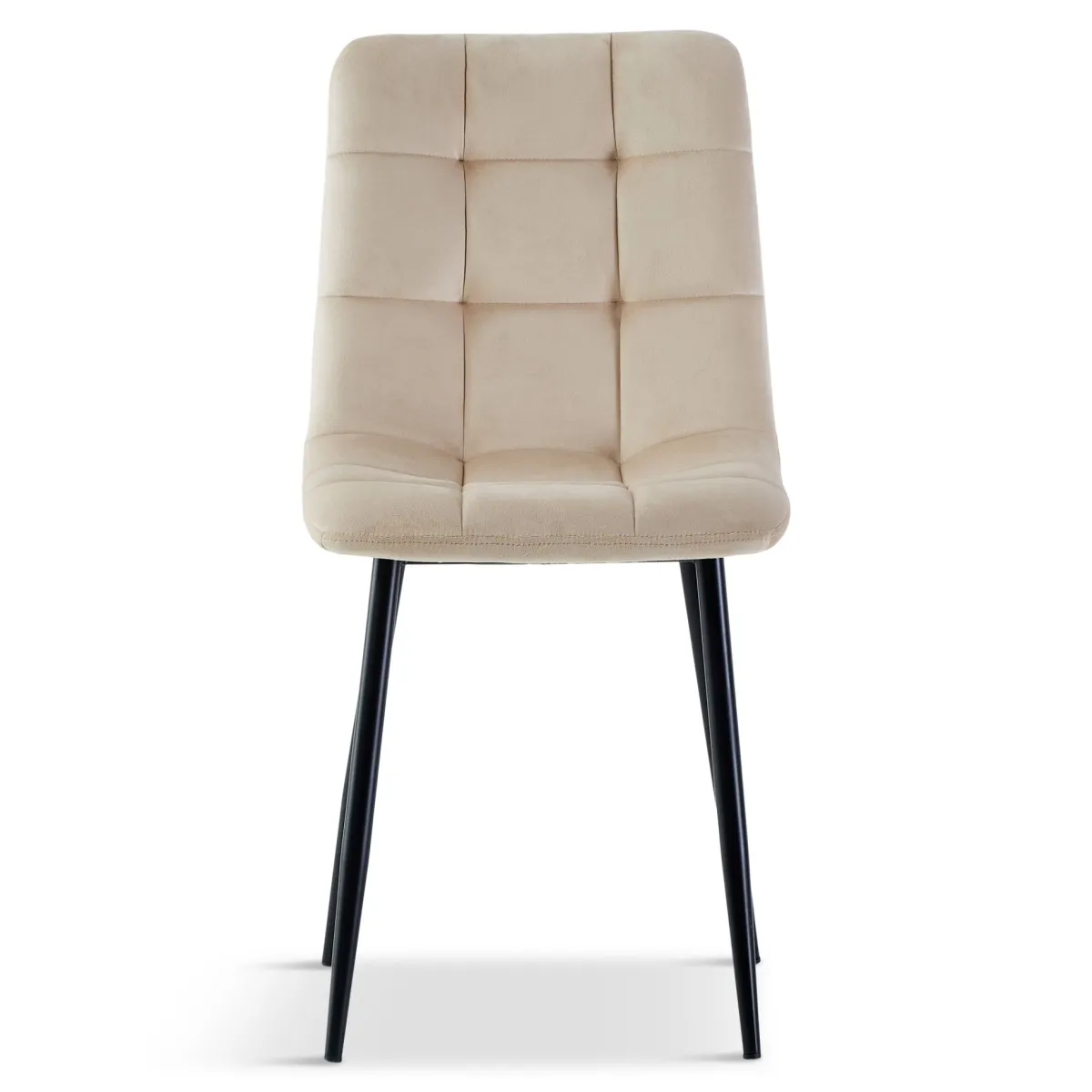 Nimara Jessi spisebordsstol - beige velour med sorte metalben* Spisebordsstole