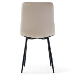 Nimara Jessi spisebordsstol - beige velour med sorte metalben* Spisebordsstole