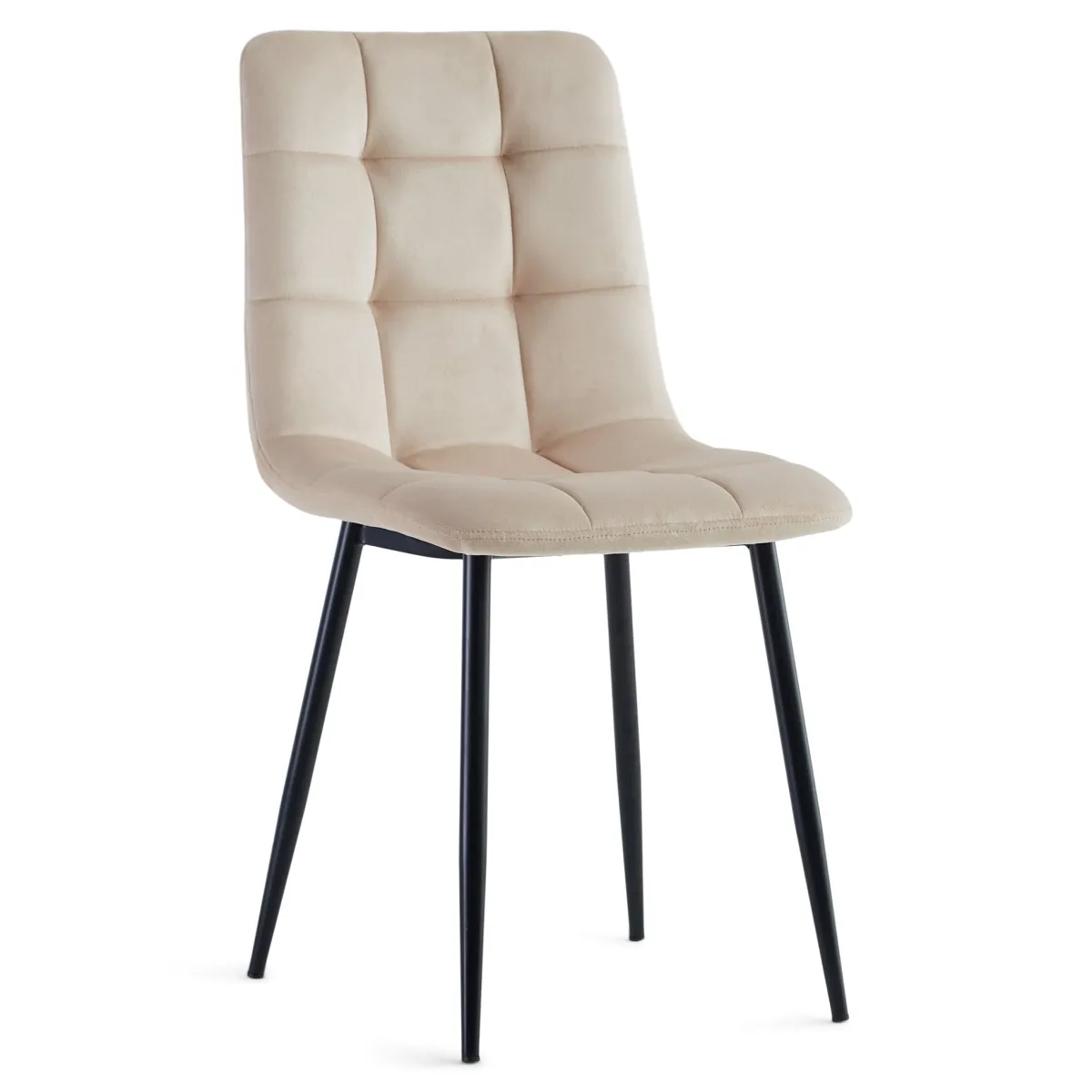 Nimara Jessi spisebordsstol - beige velour med sorte metalben* Spisebordsstole