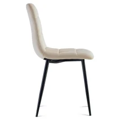 Nimara Jessi spisebordsstol - beige velour med sorte metalben* Spisebordsstole