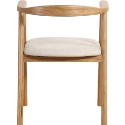 Nimara Jocelyn spisebordsstol i eg med beige stofsæde* Spisebordsstole