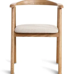 Nimara Jocelyn spisebordsstol i eg med beige stofsæde* Spisebordsstole